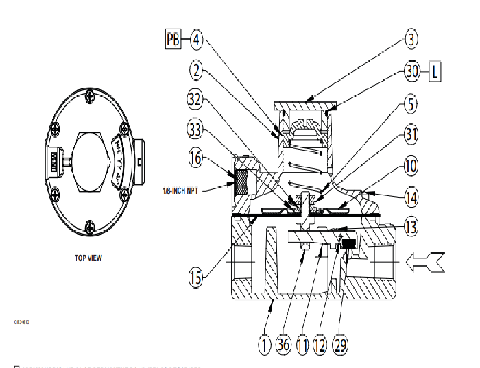 912N  FISHER  Compressed Gas Non-Relief  Pressure Regulator