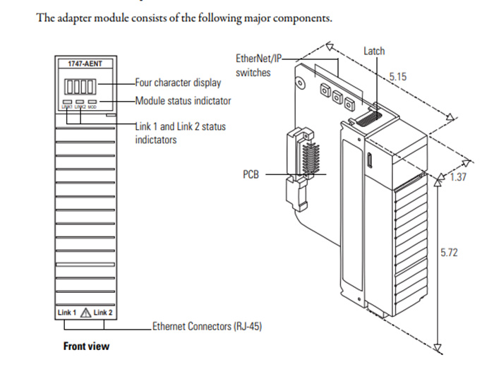 1747-AENTR   Allen Bradley SLC 500 EtherNet/IP Adapter