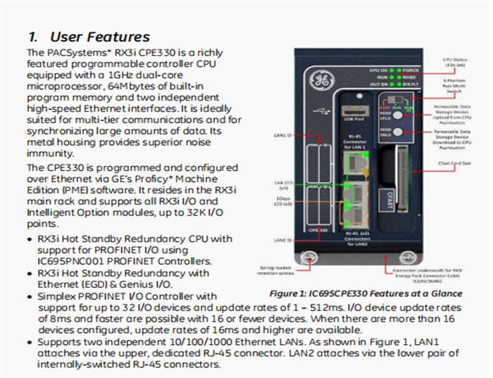 IC695CPE330-ADAS    GE  Central Control Unit